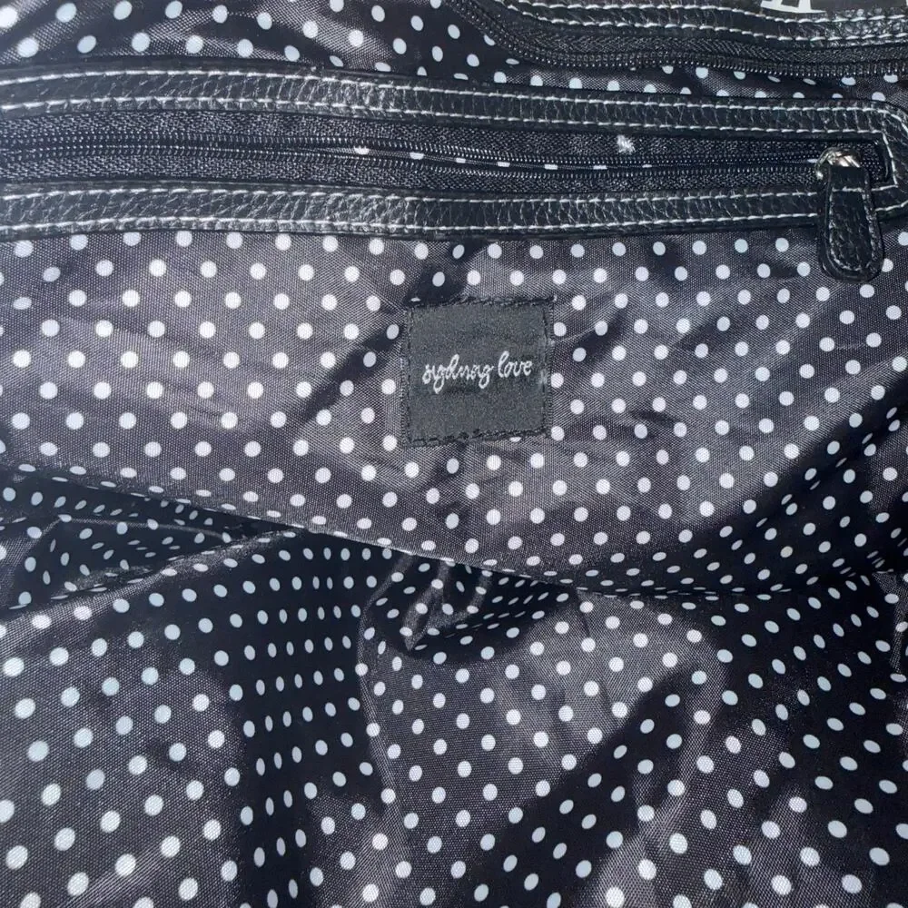 Vintage 2003 Sydney Love Travel Tote Black White Silhouette Weekender Bag
